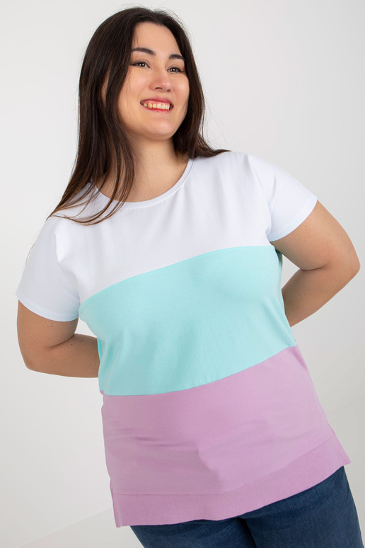 Valge ja piparmündi puuvillane pluus...