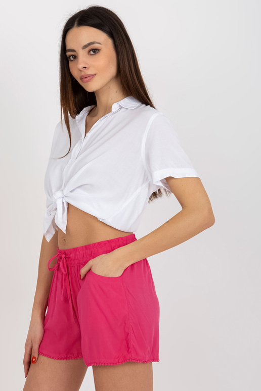 Fuksia värvi lühikesed vabaaja viskoospüksid FRESH MADE