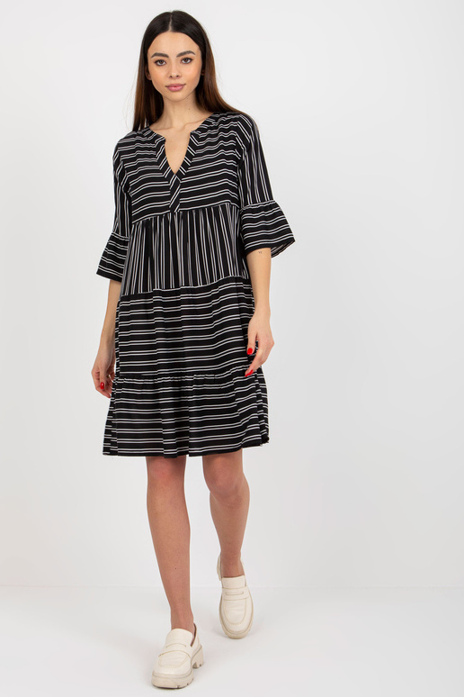 Must avara triibuline volangiga kleit...