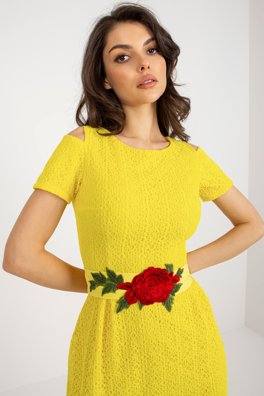 Kollane õlgadeta Maxi õhtukleit Kollane õlgadeta Maxi õhtukleit