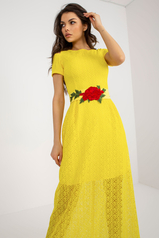 Kollane õlgadeta Maxi õhtukleit Kollane õlgadeta Maxi õhtukleit