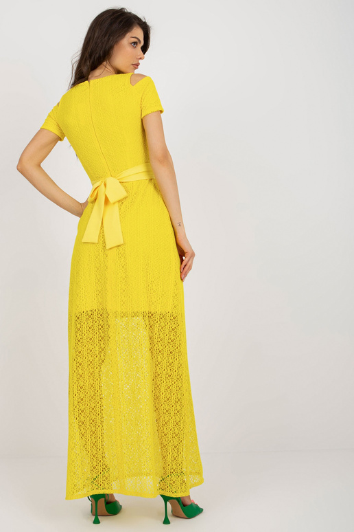 Kollane õlgadeta Maxi õhtukleit Kollane õlgadeta Maxi õhtukleit