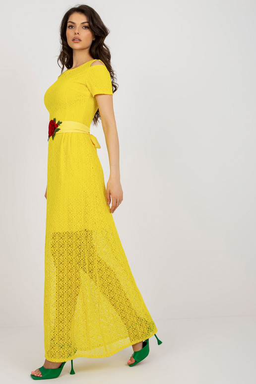 Kollane õlgadeta Maxi õhtukleit Kollane õlgadeta Maxi õhtukleit