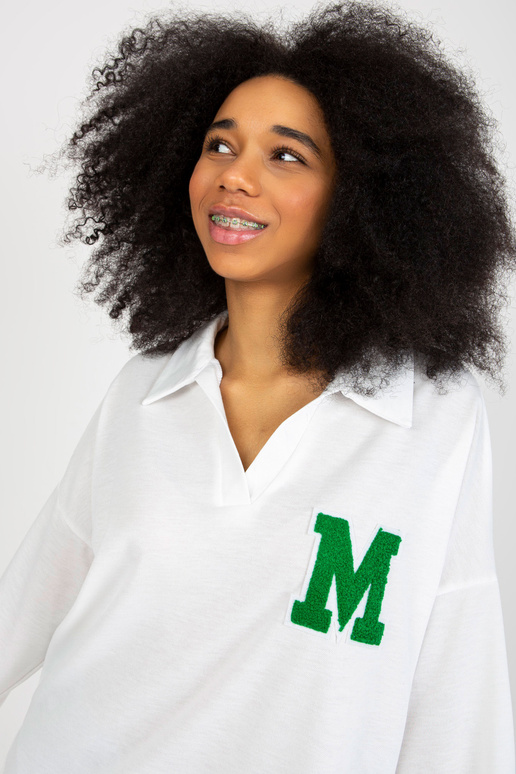 Ecru puuvillane oversize pluus krae...