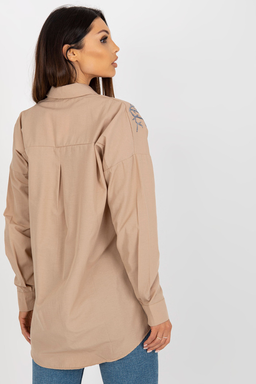 Beež Oversized lahtine kraega särk