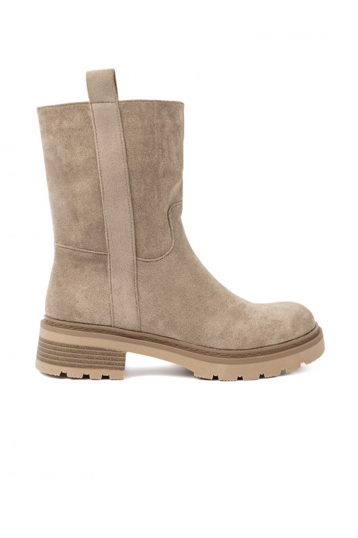 beeži värvi lumesaapad  z cholewką 