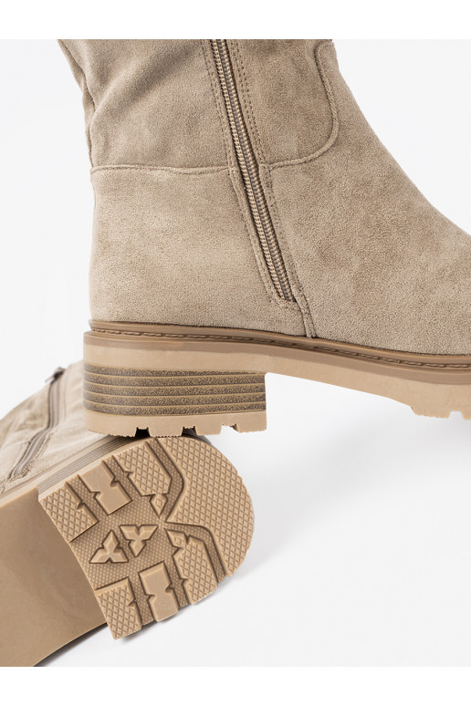 beeži värvi lumesaapad  z cholewką 