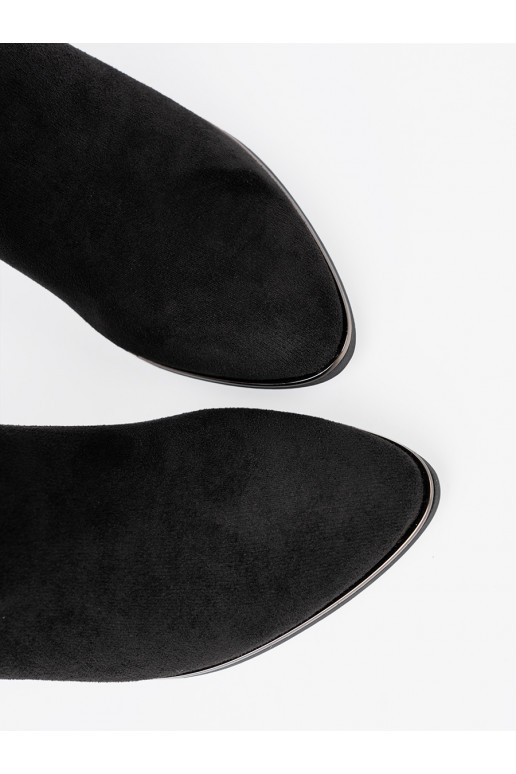 Naiste poolsaapad  Mustad z eleganckim marszczeniem