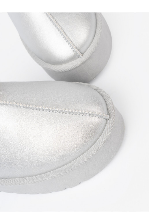 Hõbedat värvi Naiste lumesaapad karusnahaga i platformą