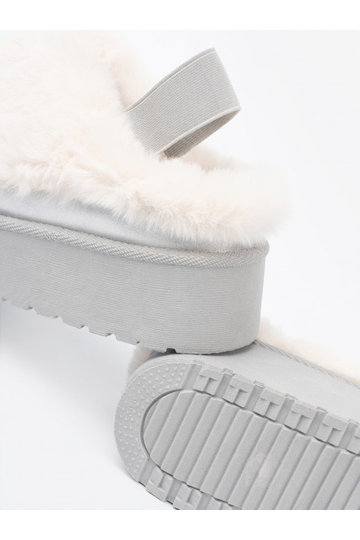 Hõbedat värvi Naiste lumesaapad karusnahaga i platformą