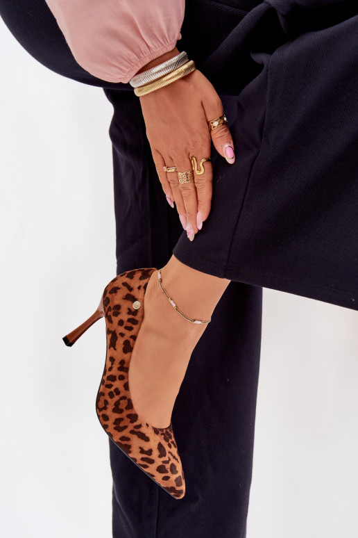 Naiste korkkingad leopardi mustriga „Vinceza 62264" pruunis värvi