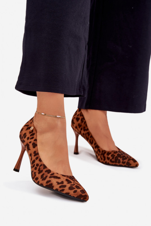Naiste korkkingad leopardi mustriga „Vinceza 62264" pruunis värvi