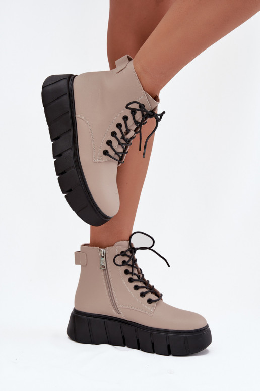   voodriga Naiste poolsaapad platvormiga Vinceza 66803 beeži värvi