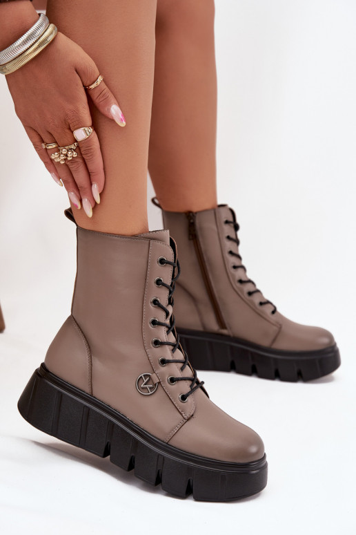 saapad  platvormiga voodriga Vinceza 58588 beeži värvi