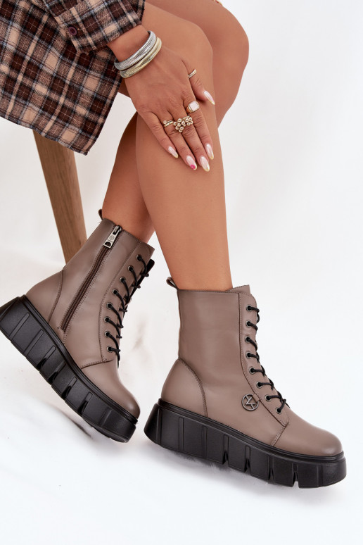 saapad  platvormiga voodriga Vinceza 58588 beeži värvi