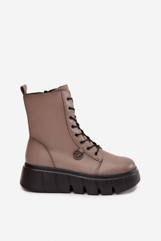 saapad  platvormiga voodriga Vinceza 58588 beeži värvi