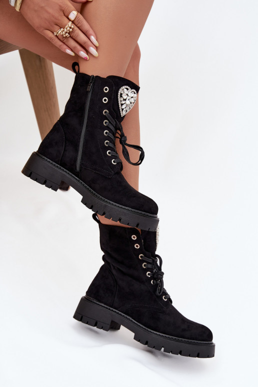 saapad  kristallidega Na Języku Must Rosira