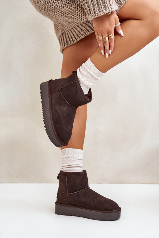   seemisnakhsed nööpidega lumesaapad platvormiga  pruunid värvi Rianaella