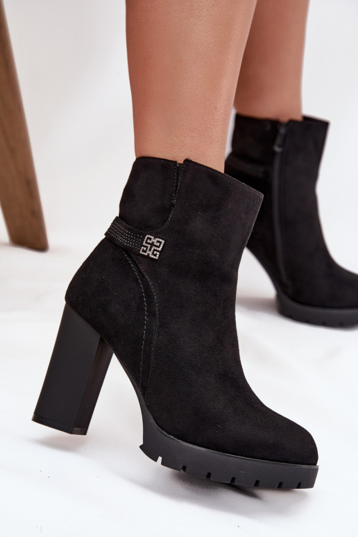 voodriga Naiste poolsaapad dekoreeritud kontsaga Must Zayna