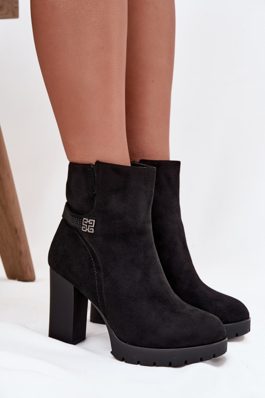 voodriga Naiste poolsaapad dekoreeritud kontsaga Must Zayna