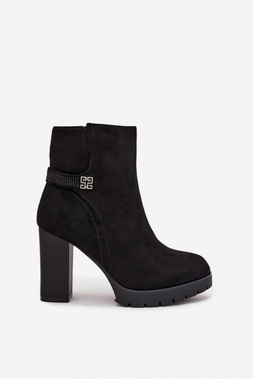 voodriga Naiste poolsaapad dekoreeritud kontsaga Must Zayna