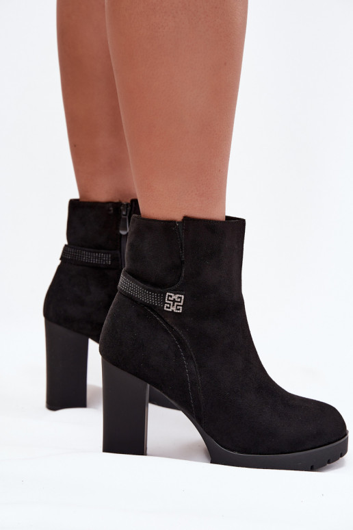 voodriga Naiste poolsaapad dekoreeritud kontsaga Must Zayna