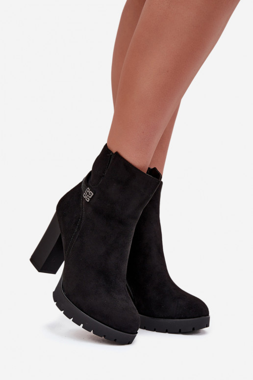 voodriga Naiste poolsaapad dekoreeritud kontsaga Must Zayna