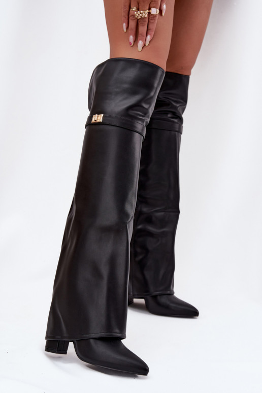 voodriga pika säärega saapad Z Wywiniętą Cholewką  Obcas Słupek Must Serelle