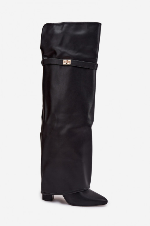 voodriga pika säärega saapad Z Wywiniętą Cholewką  Obcas Słupek Must Serelle