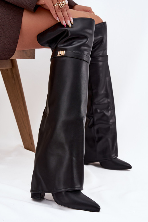 voodriga pika säärega saapad Z Wywiniętą Cholewką  Obcas Słupek Must Serelle