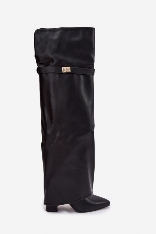 voodriga pika säärega saapad Z Wywiniętą Cholewką  Obcas Słupek Must Serelle