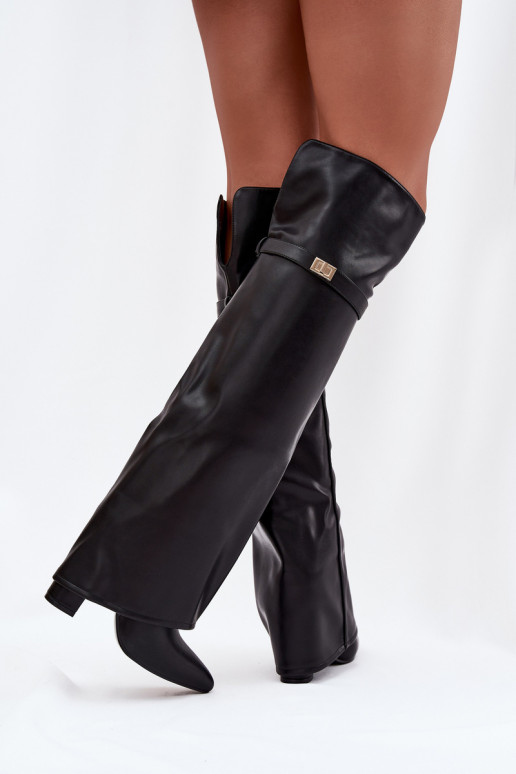 voodriga pika säärega saapad Z Wywiniętą Cholewką  Obcas Słupek Must Serelle