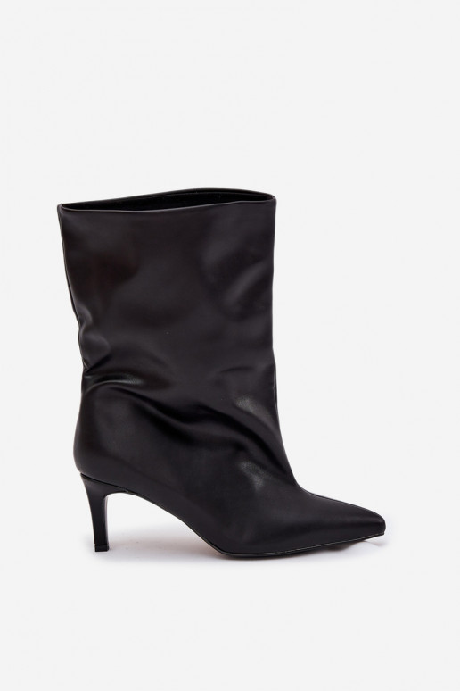  Naiste poolsaapad kõrge jämeda kontsaga Must Solvienne