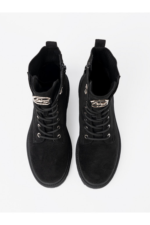 Elegantsed Mustad saapad z błyszczącymi kryształkami