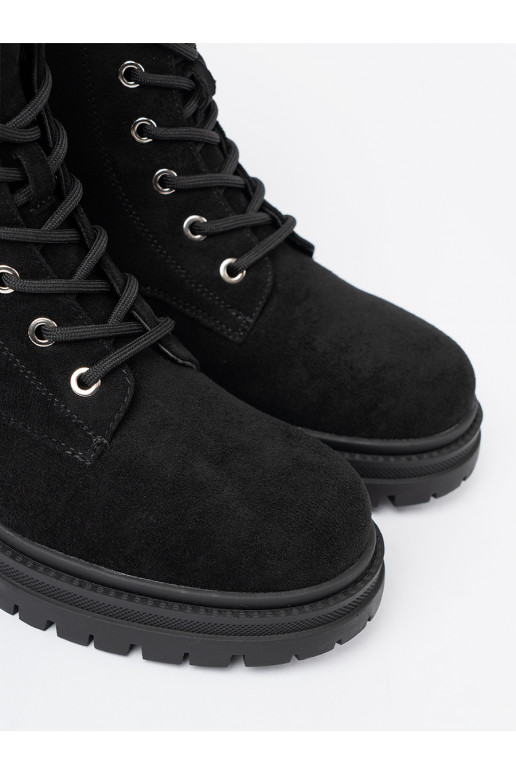 Elegantsed Mustad saapad z błyszczącymi kryształkami