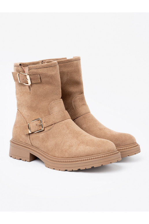 Pruunid värvi lumesaapad z ozdobnymi mi klamrami