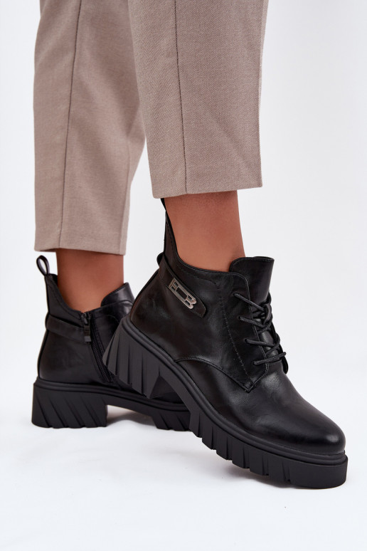  voodriga Naiste poolsaapad  dekoreeritud kontsaga Must Therisse