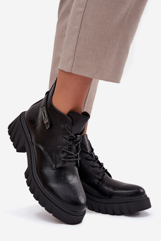  voodriga Naiste poolsaapad  dekoreeritud kontsaga Must Therisse