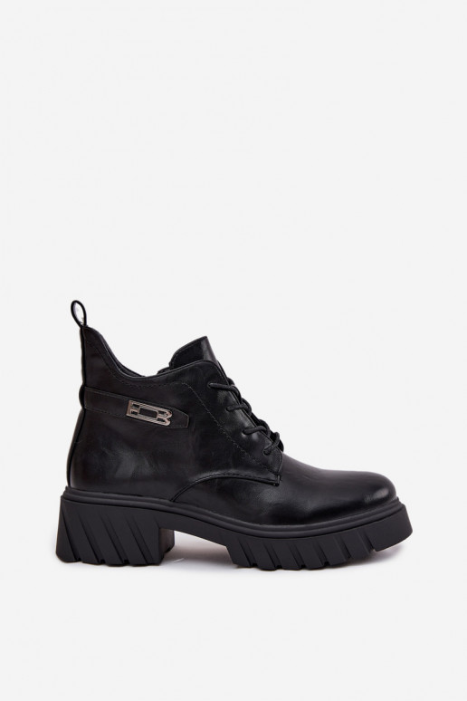  voodriga Naiste poolsaapad  dekoreeritud kontsaga Must Therisse