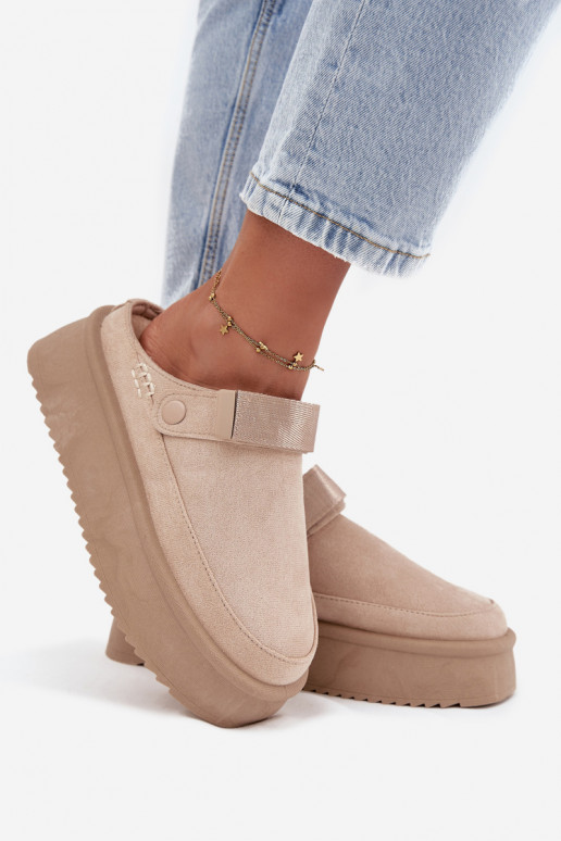 nööpidega lumesaapad  platvormiga Z su limpančiais užsegimaisem Elevandiluu värvi Jorielle