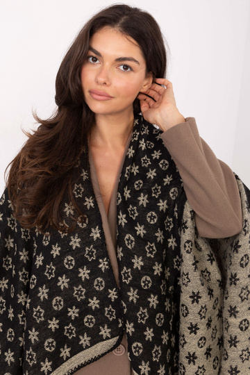 Must-liivakarva pončo