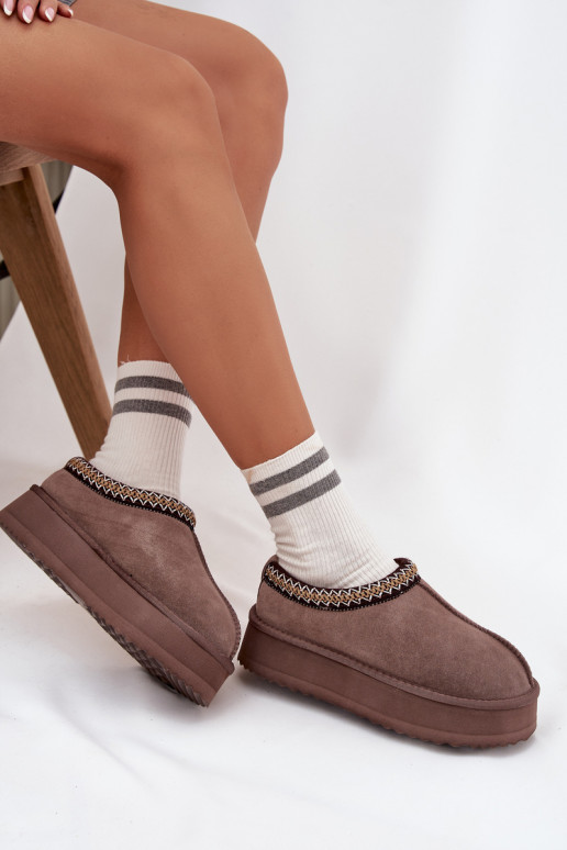  seemisnakhsed nööpidega lumesaapad  Z Haftem platvormiga Vinceza 97960 pruunid värvi