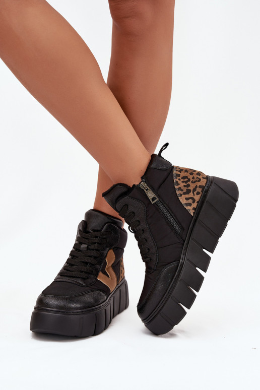 naiste saapad  platvormiga voodriga Vinceza 66838 Must