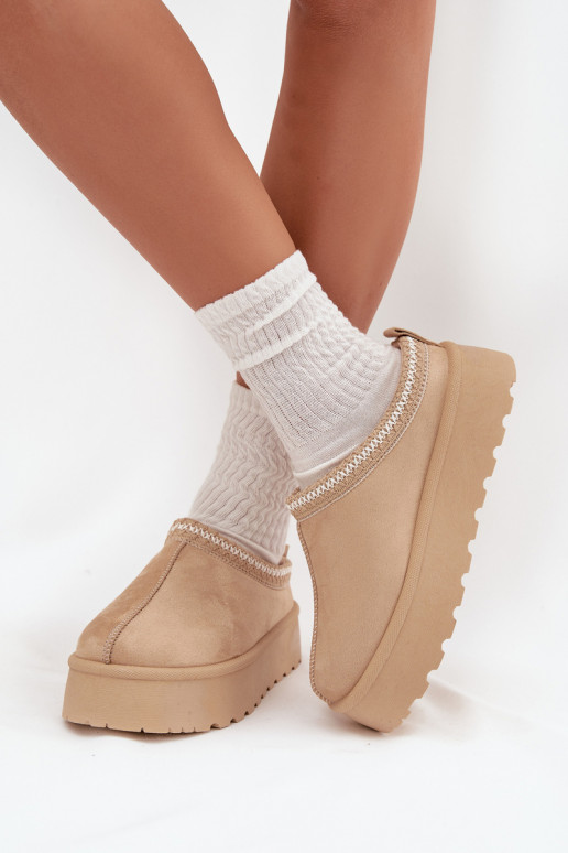 Elektra värvi Įjungtarirya madala kontsaga naiste lumesaapad platvormiga ja karvadega