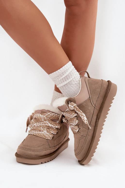 seemisnakhsed nööpidega lumesaapad  karusnahaga I Grubym m Vinceza 97963 beeži värvi