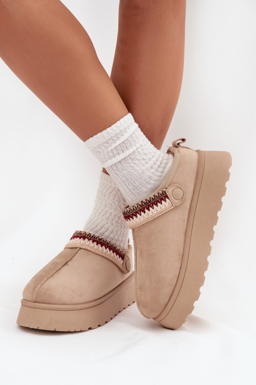 nööpidega lumesaapad  Z Ruchomym em I Haftem platvormiga Elevandiluu värvi Lyrisse