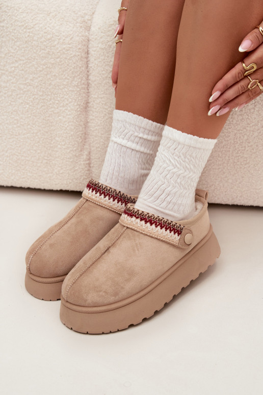 nööpidega lumesaapad  Z Ruchomym em I Haftem platvormiga Elevandiluu värvi Lyrisse