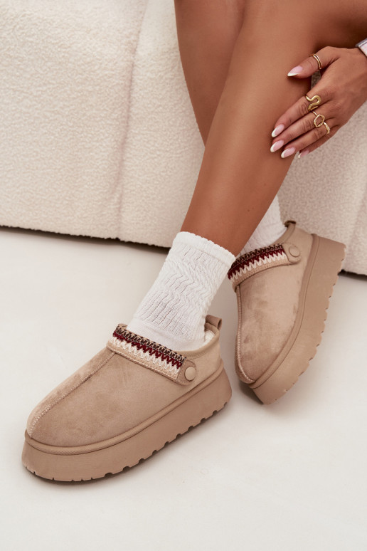 nööpidega lumesaapad  Z Ruchomym em I Haftem platvormiga Elevandiluu värvi Lyrisse