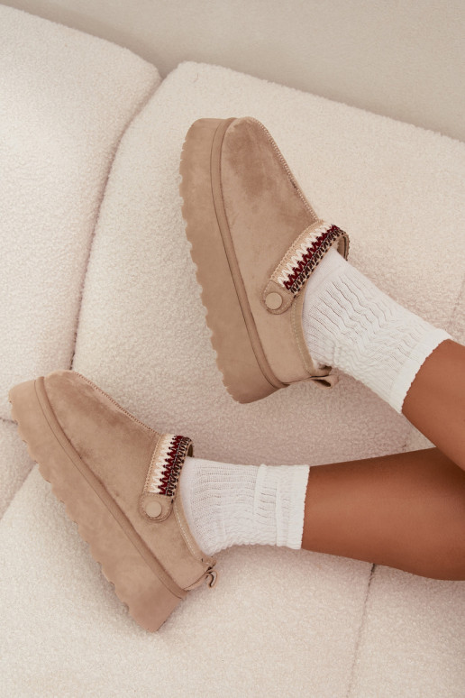 nööpidega lumesaapad  Z Ruchomym em I Haftem platvormiga Elevandiluu värvi Lyrisse