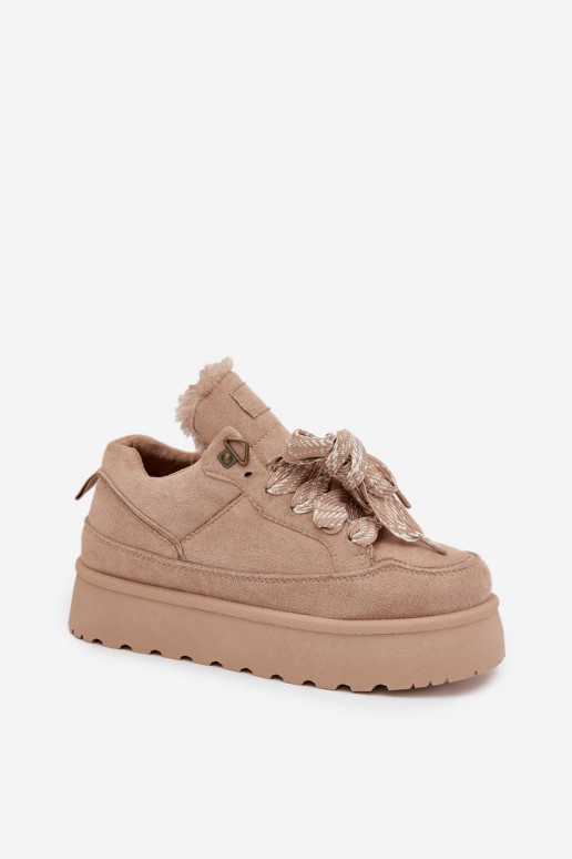 nööritavad nööpidega lumesaapad  platvormiga voodriga karusnahaga beeži värvi Tavelle